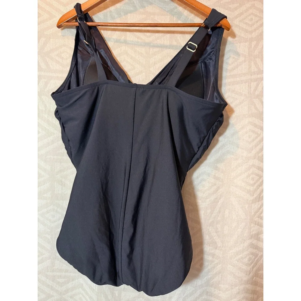 Lands End Womens Black Twist Front V-Neck One Piece Swimsuit Size 20W RN 62830 - Picture 10 of 10
